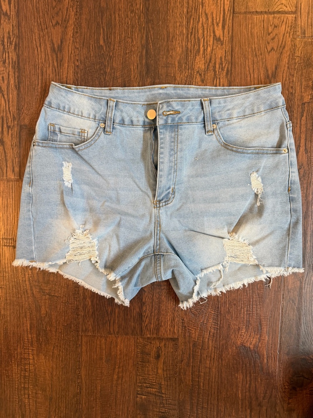 Amazon Light Blue Distressed Denim Jean Shorts